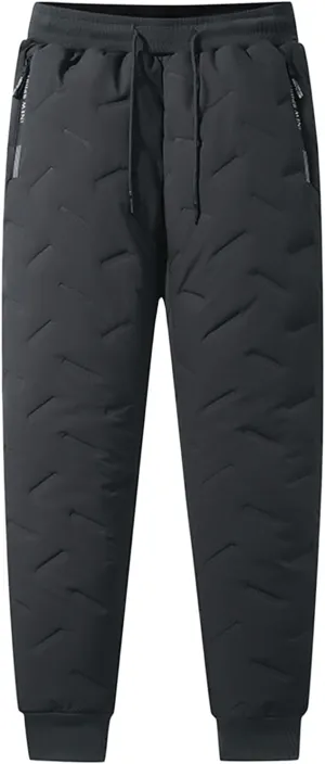 Fleece Lined Pants Men Winter Warm Sweatpants Tall Heavyweight Thermal Track Pant Lounge Active Joggers with Pockets