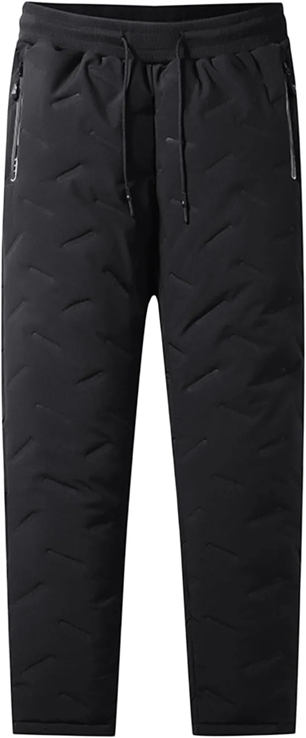 Fleece Lined Pants Men Winter Warm Sweatpants Tall Heavyweight Thermal Track Pant Lounge Active Joggers with Pockets