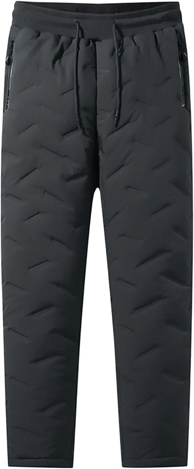 Fleece Lined Pants Men Winter Warm Sweatpants Tall Heavyweight Thermal Track Pant Lounge Active Joggers with Pockets