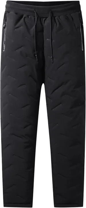 Fleece Lined Pants Men Winter Warm Sweatpants Tall Heavyweight Thermal Track Pant Lounge Active Joggers with Pockets