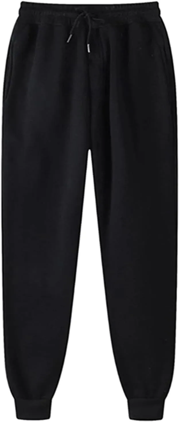 Fleece Lined Pants Women Fleece Lined Sweatpants with Pockets High Waisted Thermal Joggers Winter Pants Plus Size