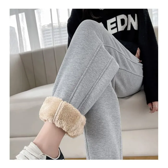 Fleece Lined Plain Sweatpants