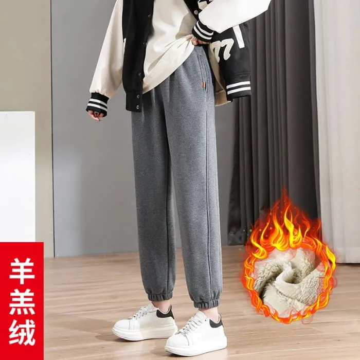 Fleece Lined Plain Sweatpants