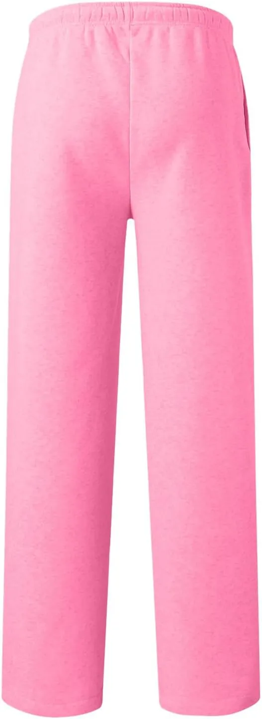 Fleece Lined Wide Leg Pants Women Straight Leg Leisure Pants Fall Outfits Baggy Athletic Joggers Pants with Pockets