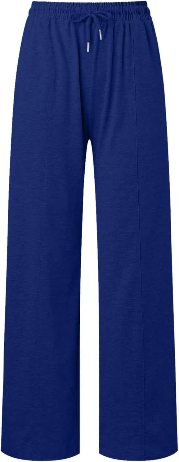 Fleece Lined Wide Legged Sweatpants for Women Baggy Tall Casual Open Leg Joggers Cozy Active Relaxed Fit Skimpy Soft