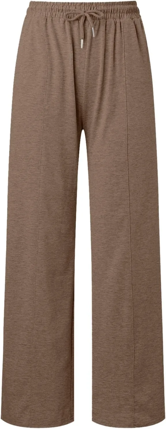 Fleece Lined Wide Legged Sweatpants for Women Baggy Tall Casual Open Leg Joggers Cozy Active Relaxed Fit Skimpy Soft