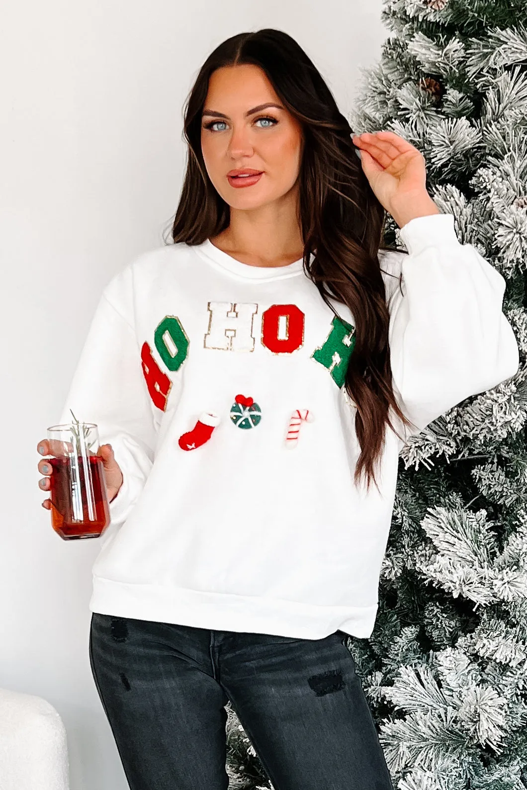 Santa's Calling Holiday Sweatshirt (Off White) NoTagLabel