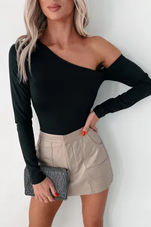 Simple Standards Asymmetric Bodysuit (Black) CarbonNeutral Production