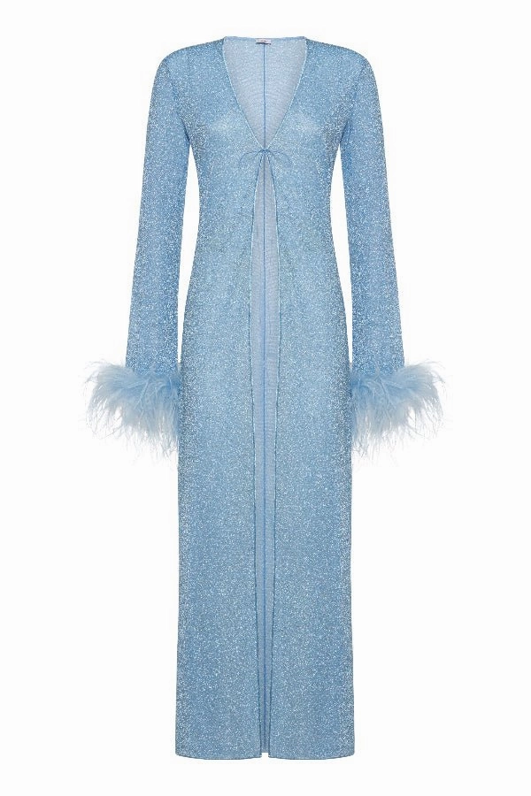 Smart Texture Perfect Shape Lumiere Plumage Long Kaftan Crystal