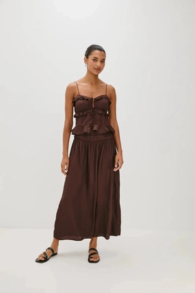 Nara Skirt Espresso Layered Style