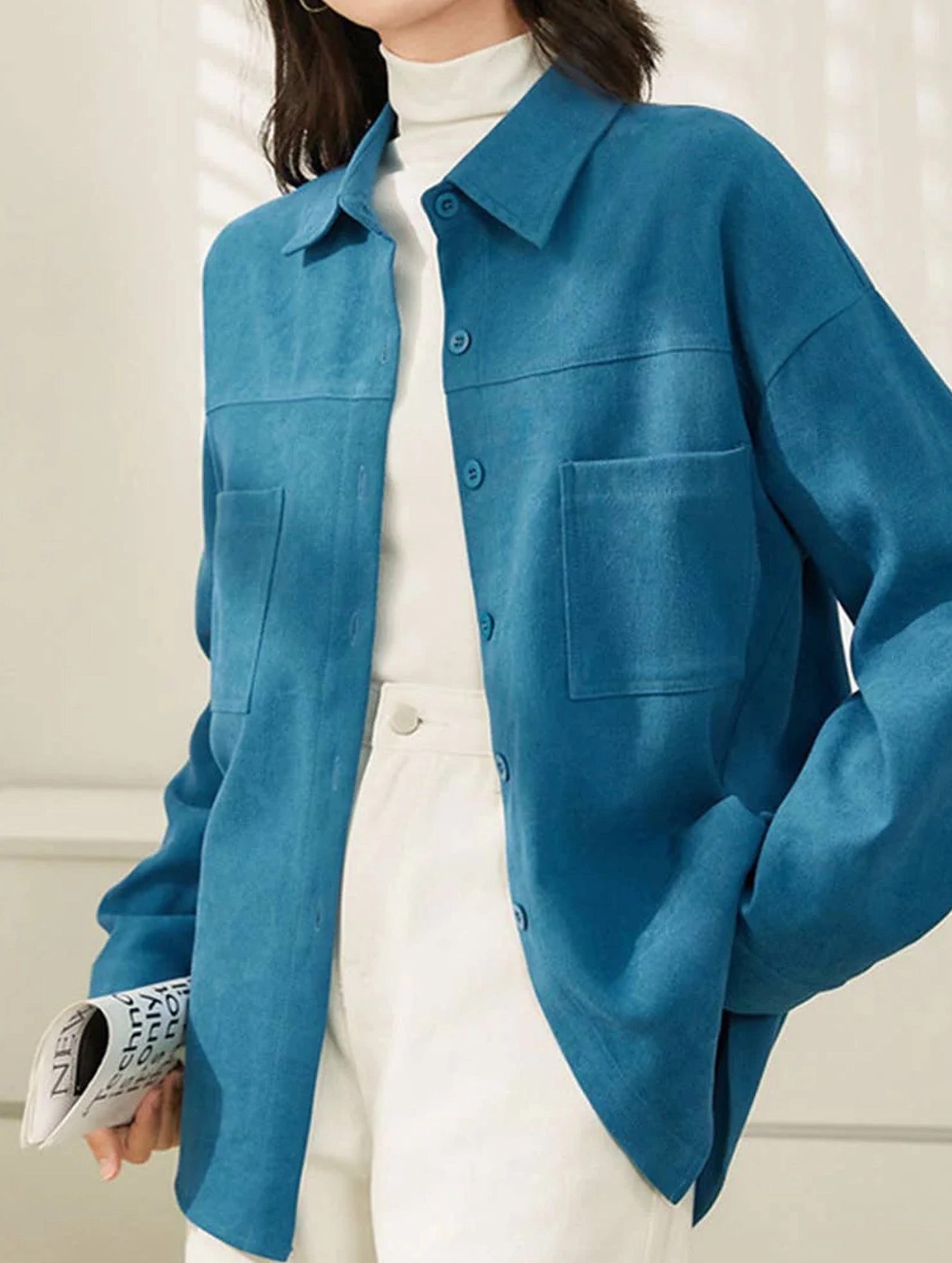 Airflow Ventilation Zones Reinforced Shoulder Panels COMMUTER STYLE LONG-SLEEVED SLIMMING SHIRT_CWTBLL0905