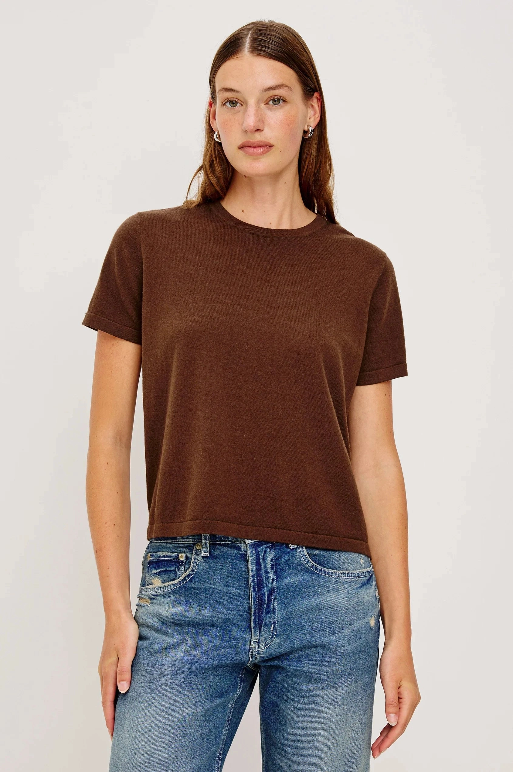 AntiSnag Fabric SunProtective Cotton Cashmere Tee Espresso