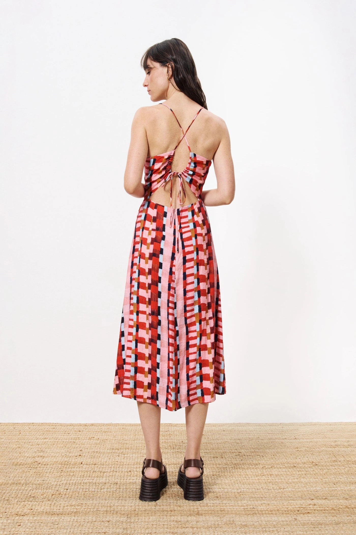 AELIG ROUGE MIDI DRESS Flattering Waist Fit