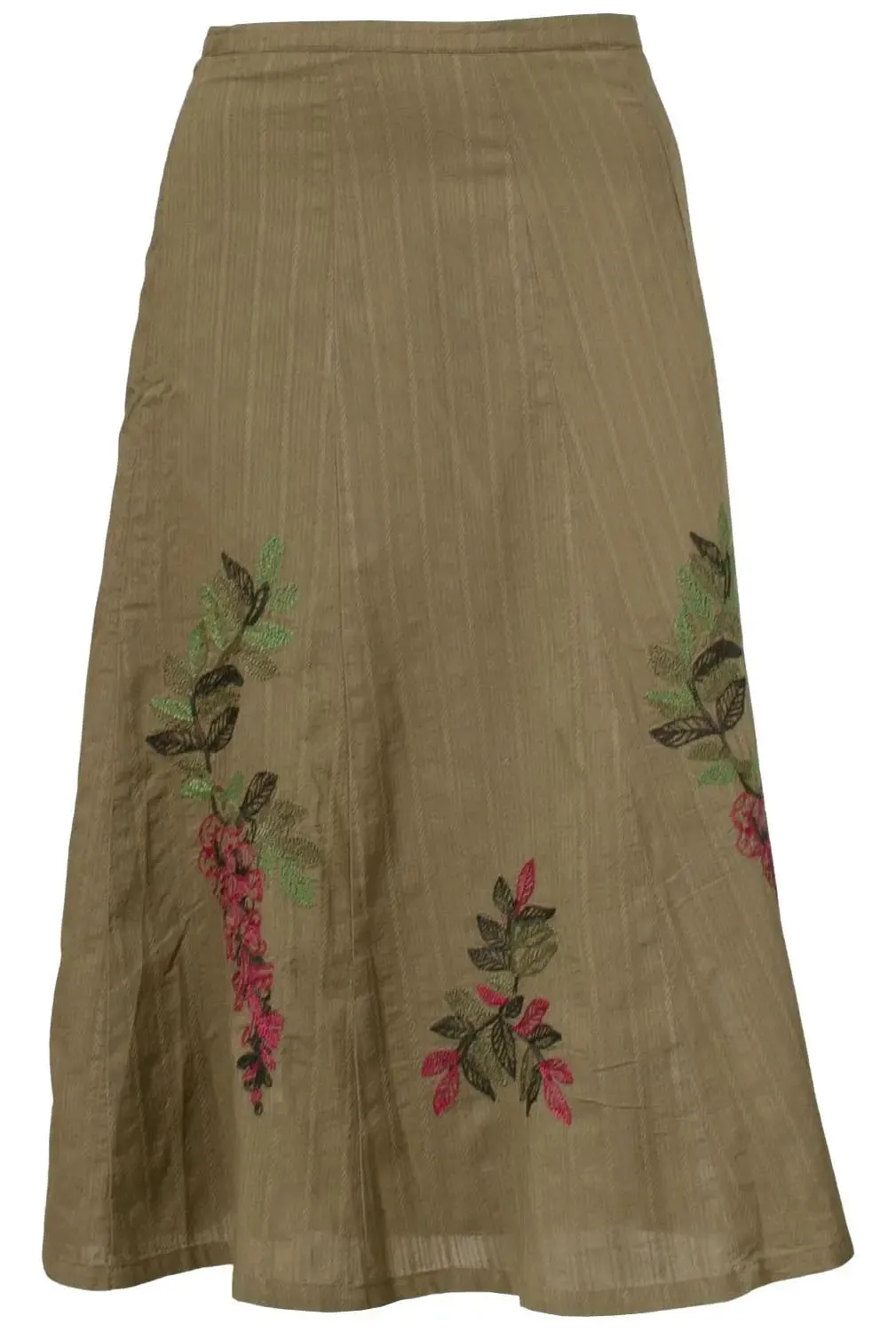 Floral Midi Embroidered Skirt