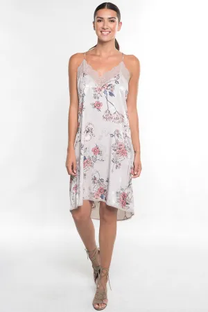 Floral Print Sleeveless Slip Midi Dress
