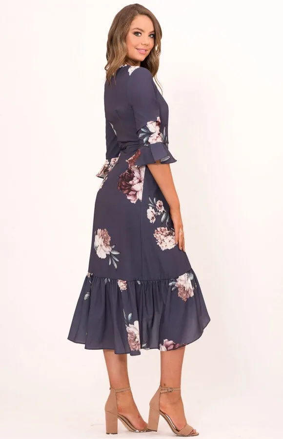 FLORAL WRAP DRESS