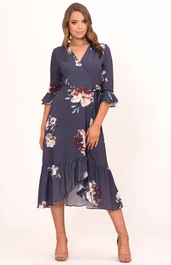 FLORAL WRAP DRESS