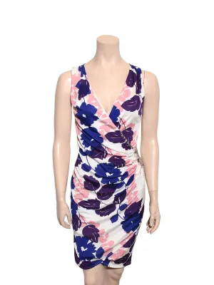 Floral Wrap-Front Silk Dress