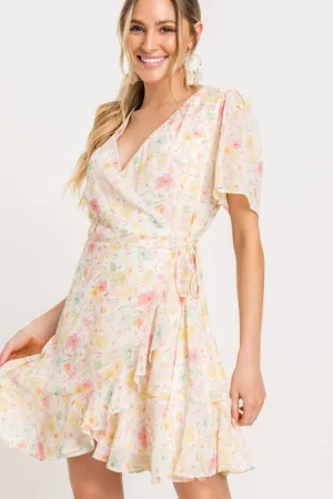 Floral Wrap Mini Dress
