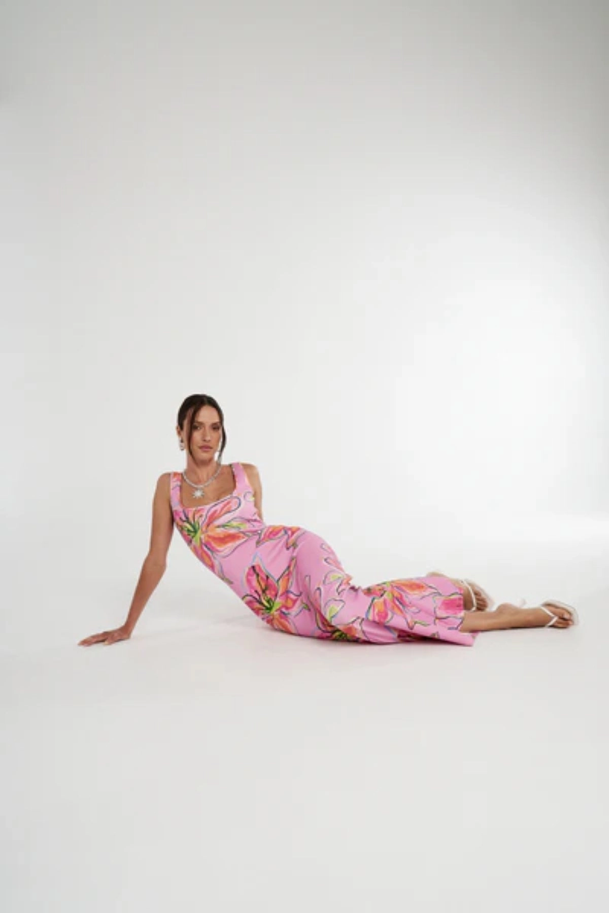 Scoop Neck Maxi Dress Lilac Lily Neutral Base