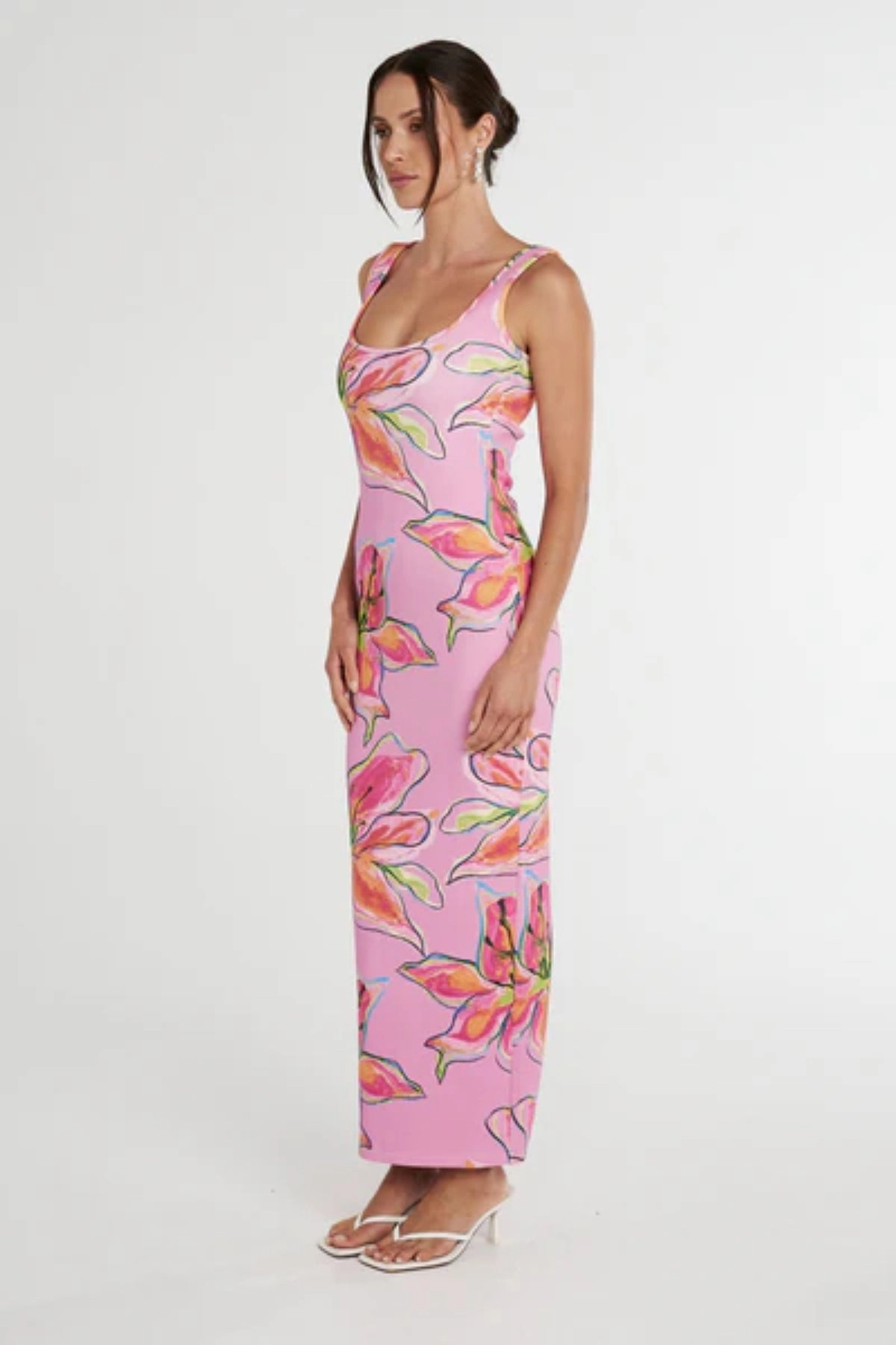Office Mood Clean Chic Scoop Neck Maxi Dress Lilac Lily