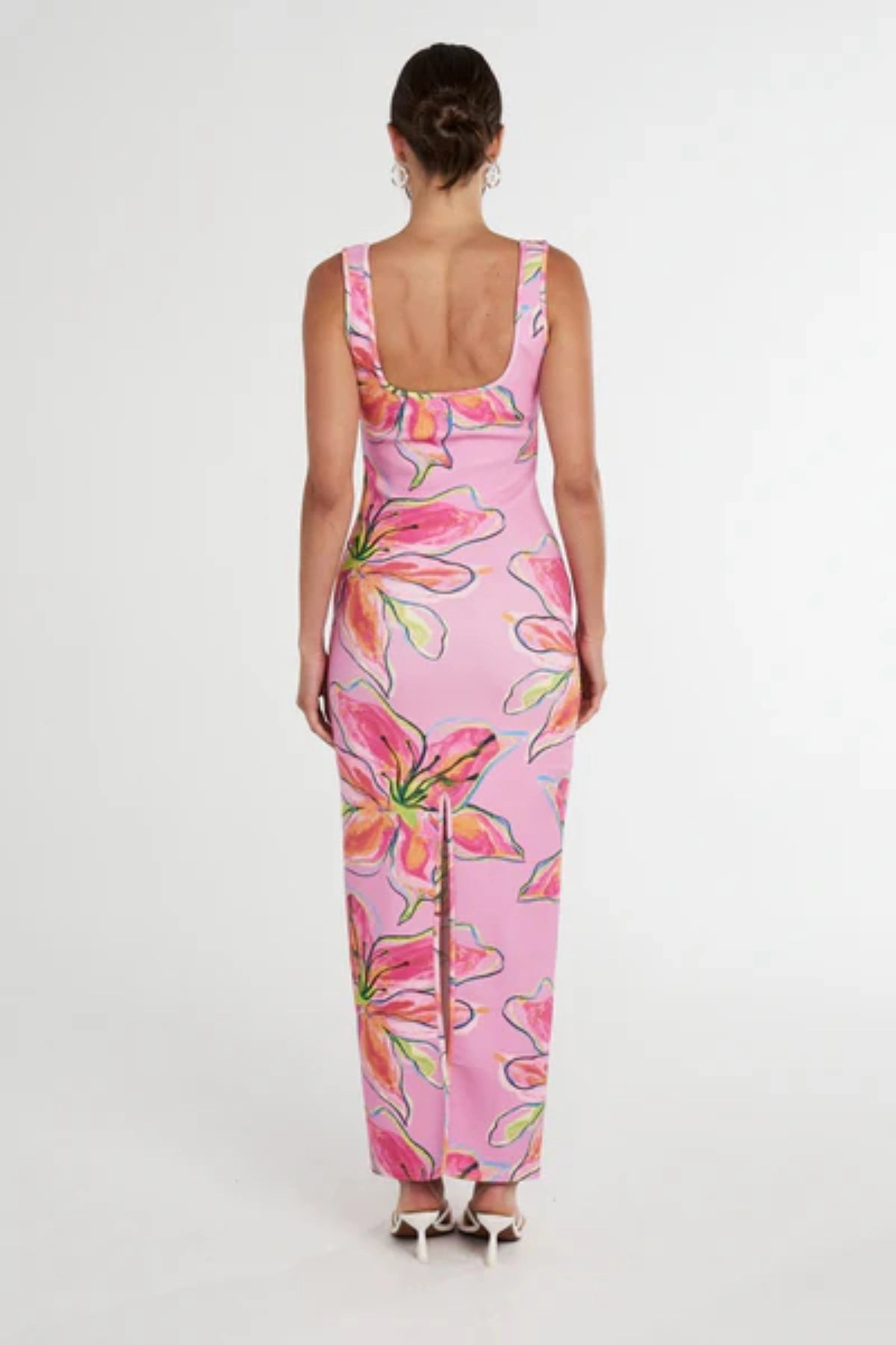 Scoop Neck Maxi Dress Lilac Lily Flattering bodycon dress