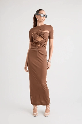 Florence Dress Chocolate Glossy-Finish
