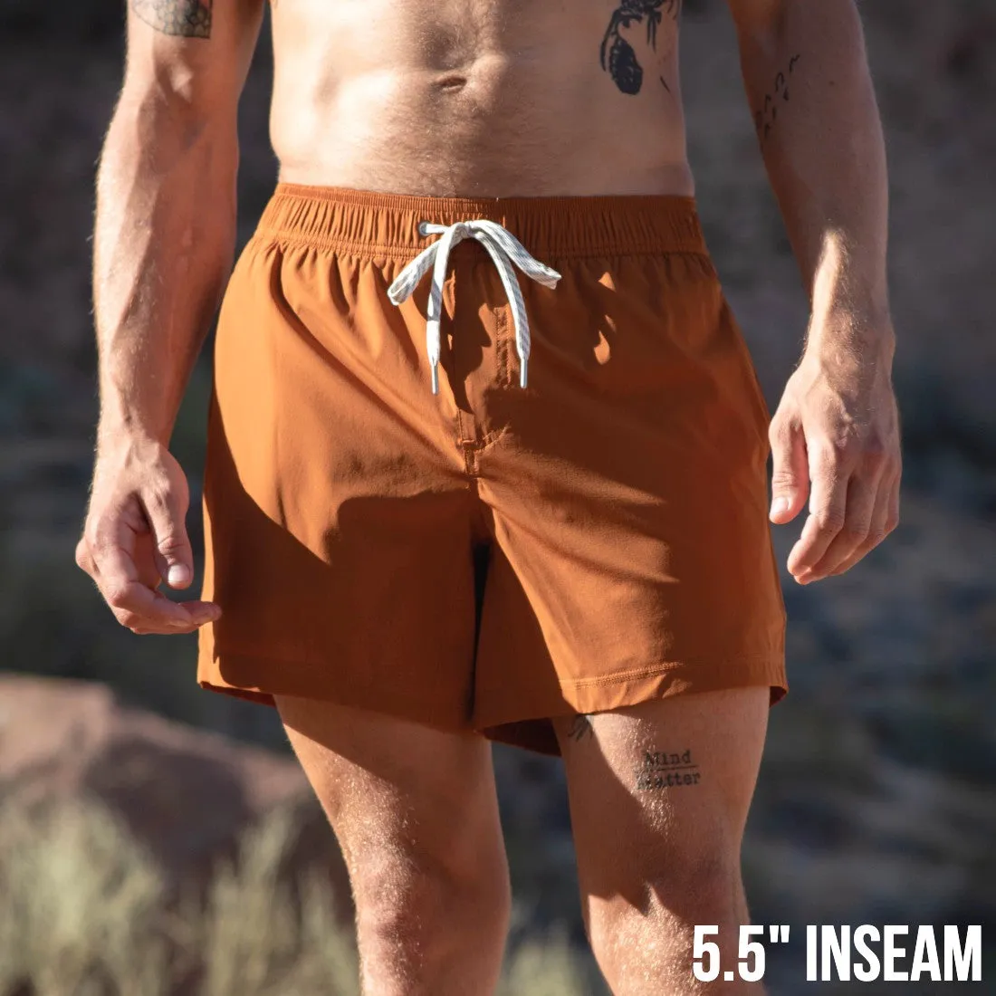 Flow Short (Athletic) - Turmeric 5.5" & 7"