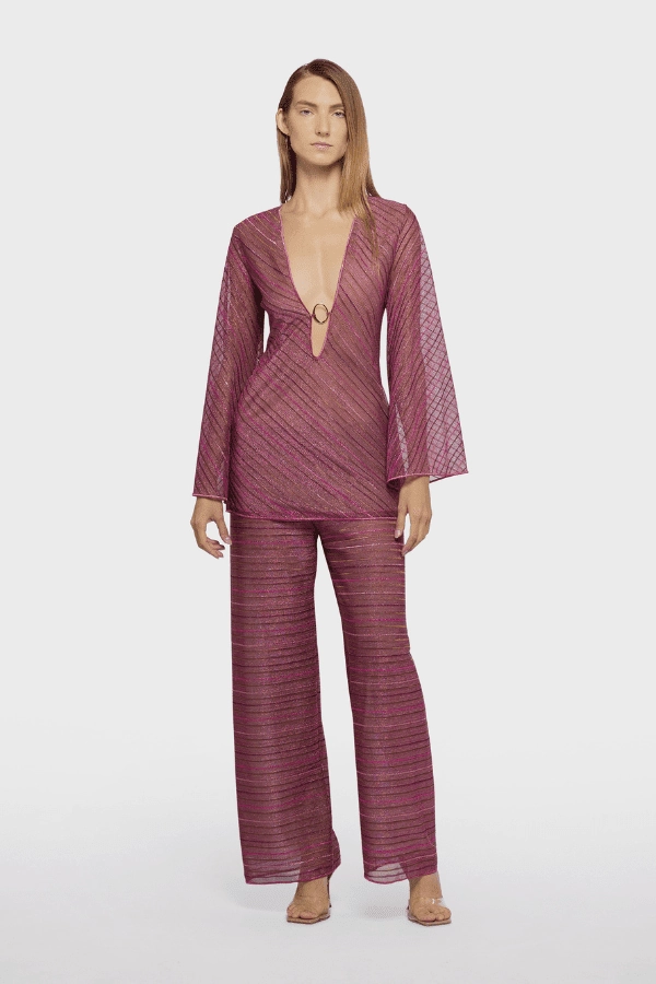 Shiny Stripes O Kaftan Red Neutral Flow