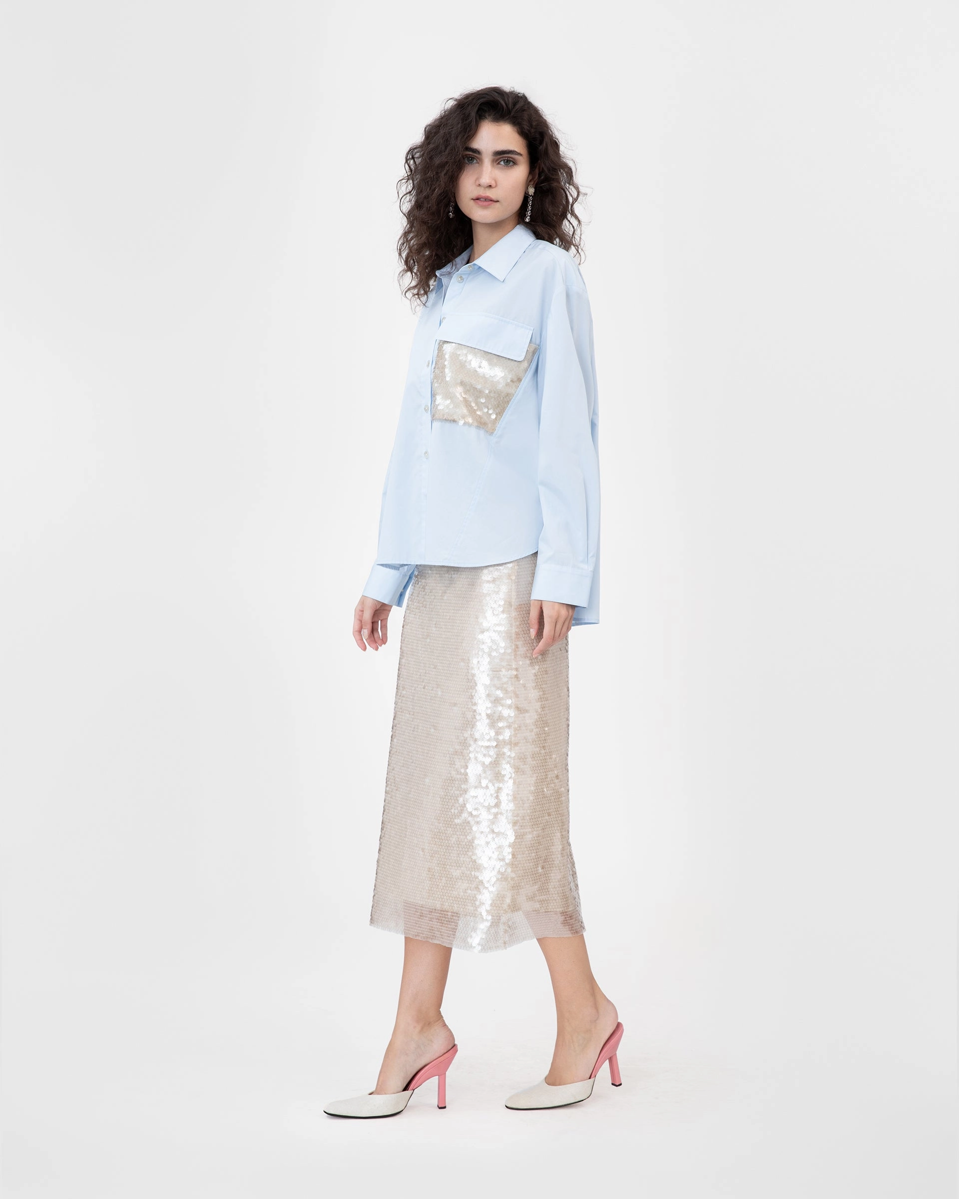 Topher Sequin Top EcoFriendly Dye Process FlexibleWaistband