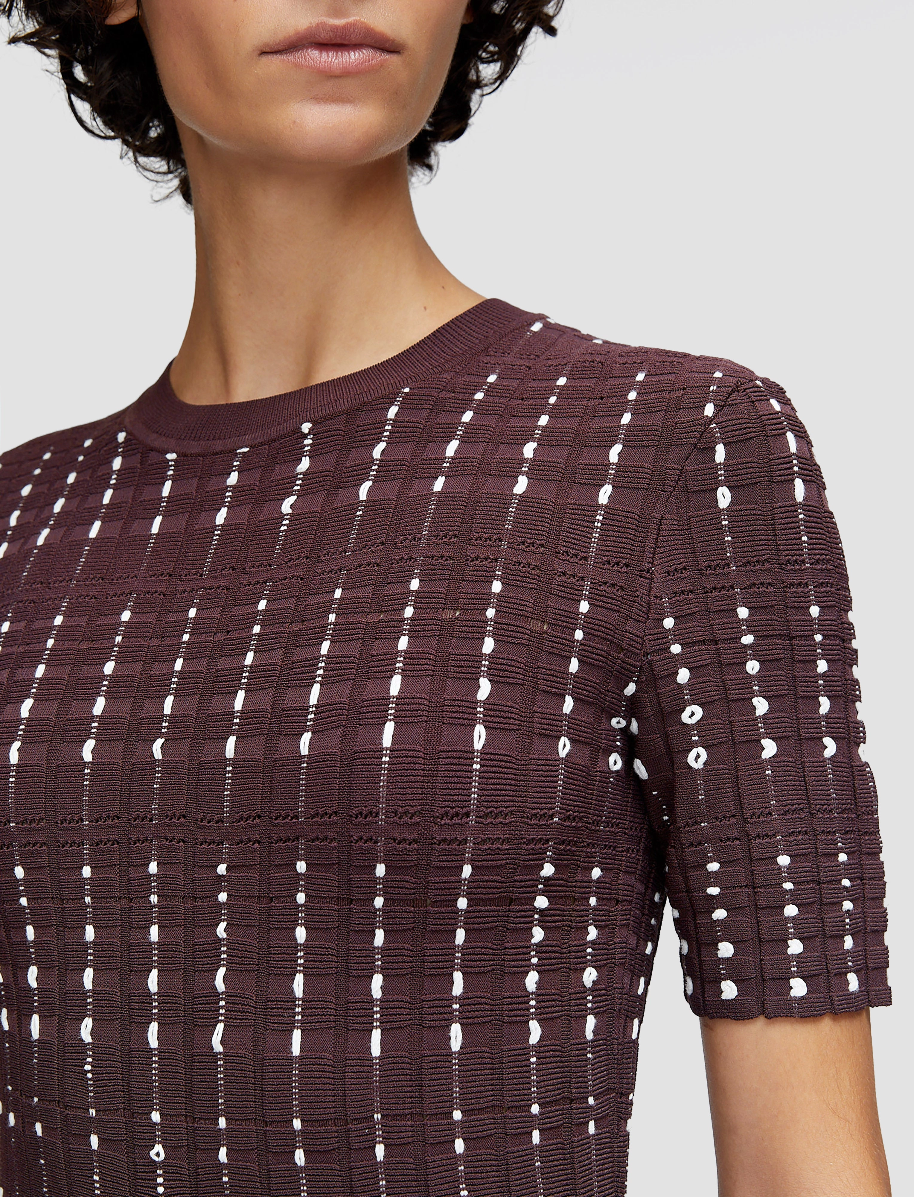 Fragmented Stripes Dress Elegant Cut Romantic Bloom