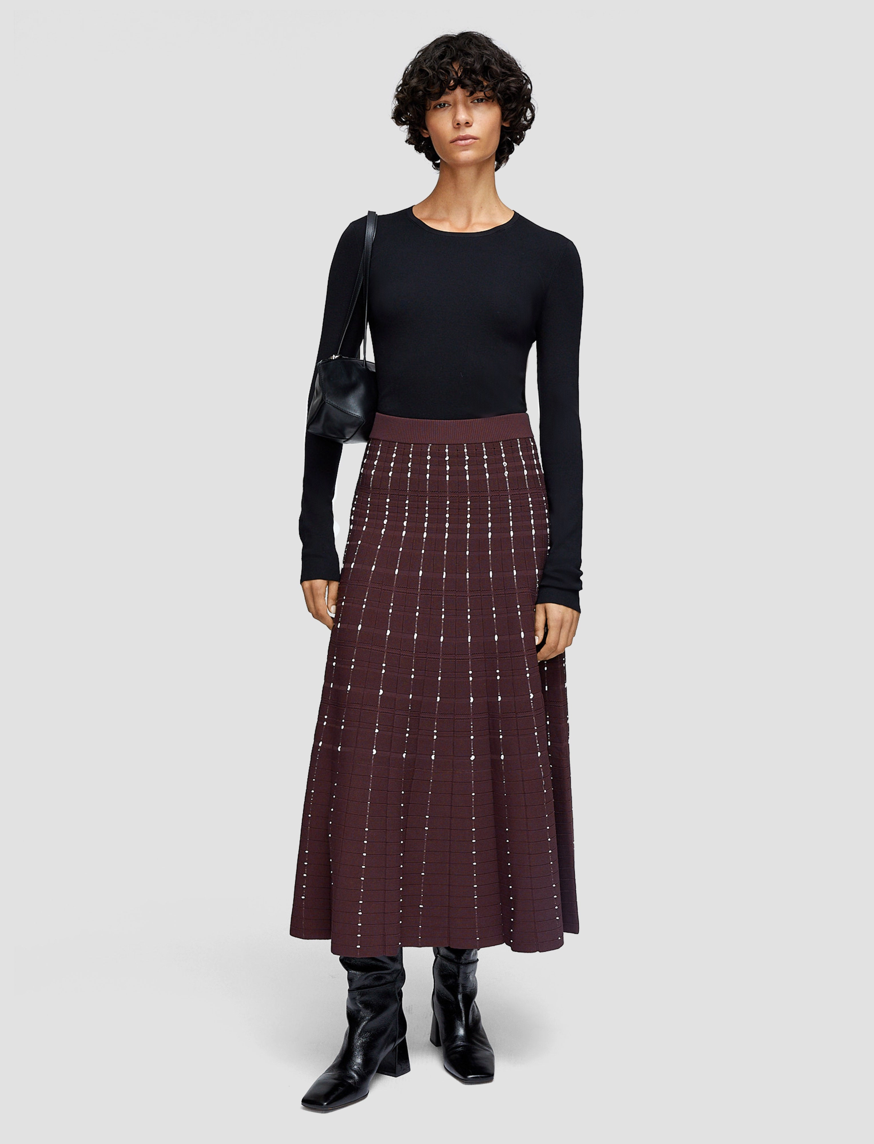 Waist Defining Fragmented Stripes Skirt