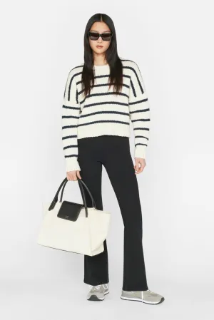 Frame Jetset Flare in Sheen Noir Denim Jean Travel Pants