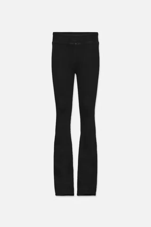 Frame Jetset Flare in Sheen Noir Denim Jean Travel Pants
