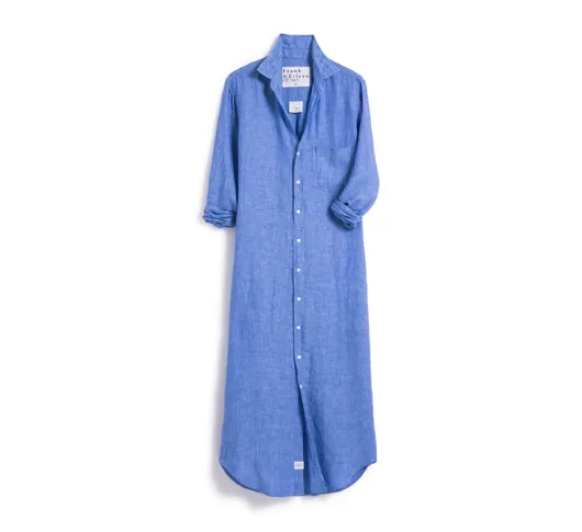Frank & Eileen - Rory Linen Maxi Shirtdress in Blue