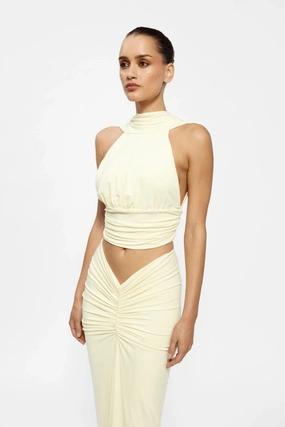 Cassidy Top Lemon Fall Style Satin Layers