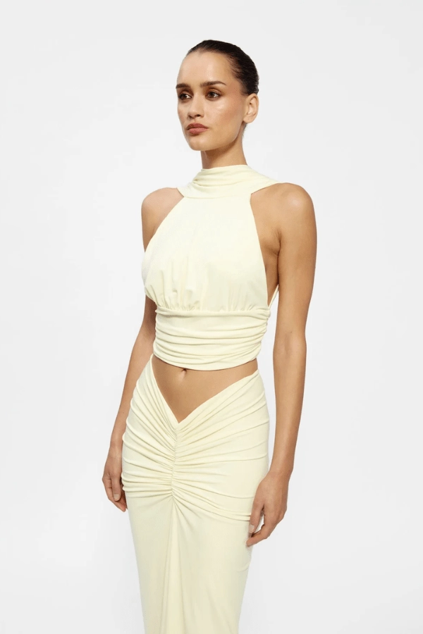 Cassidy Top Lemon Fall Style Satin Layers