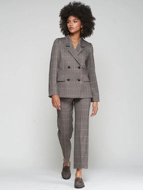 FRONT SEAM HOUNDSTOOTH TROUSER Non-Binding Fit Breathable Stretch