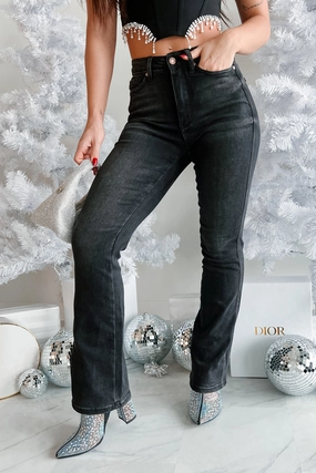 Long Wear Gable High Rise Tummy Control Judy Blue Bootcut Jeans (Black)