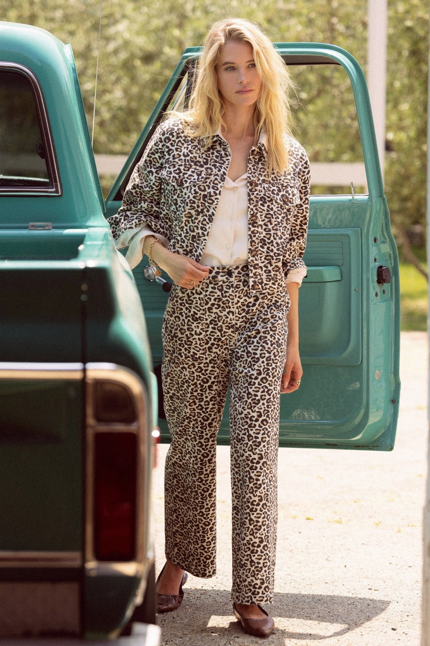 Polished Look GABRIELLA WASHED LEOPARD PRINT PANTS