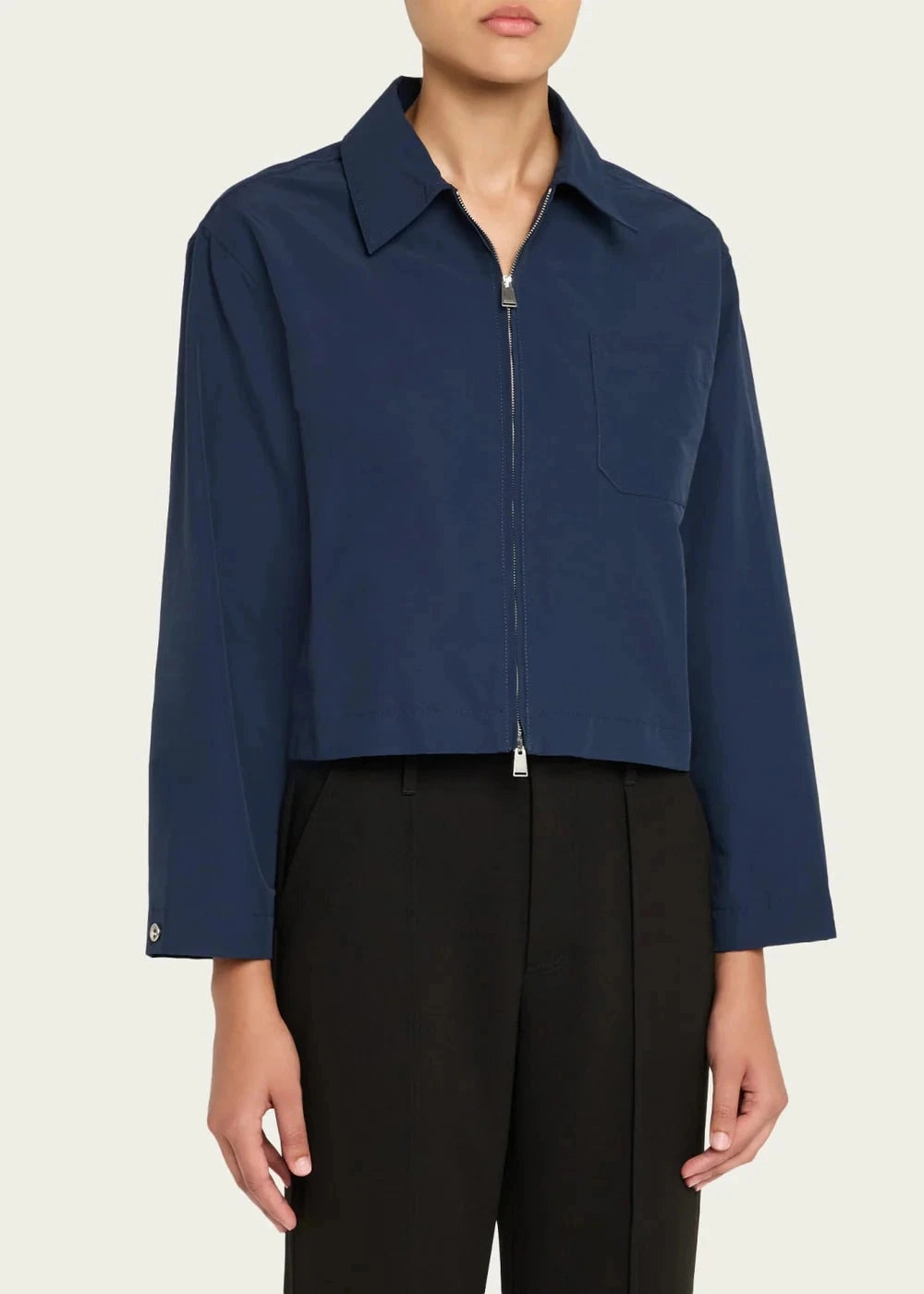 EasyCareMaterial Bonded Seam Construction Edison Zip-Front Shirt Midnight Multi