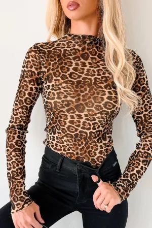Gentle Spark Animal Print Mesh Long Sleeve (Leopard) SunProtective Relaxed Fit Shirt