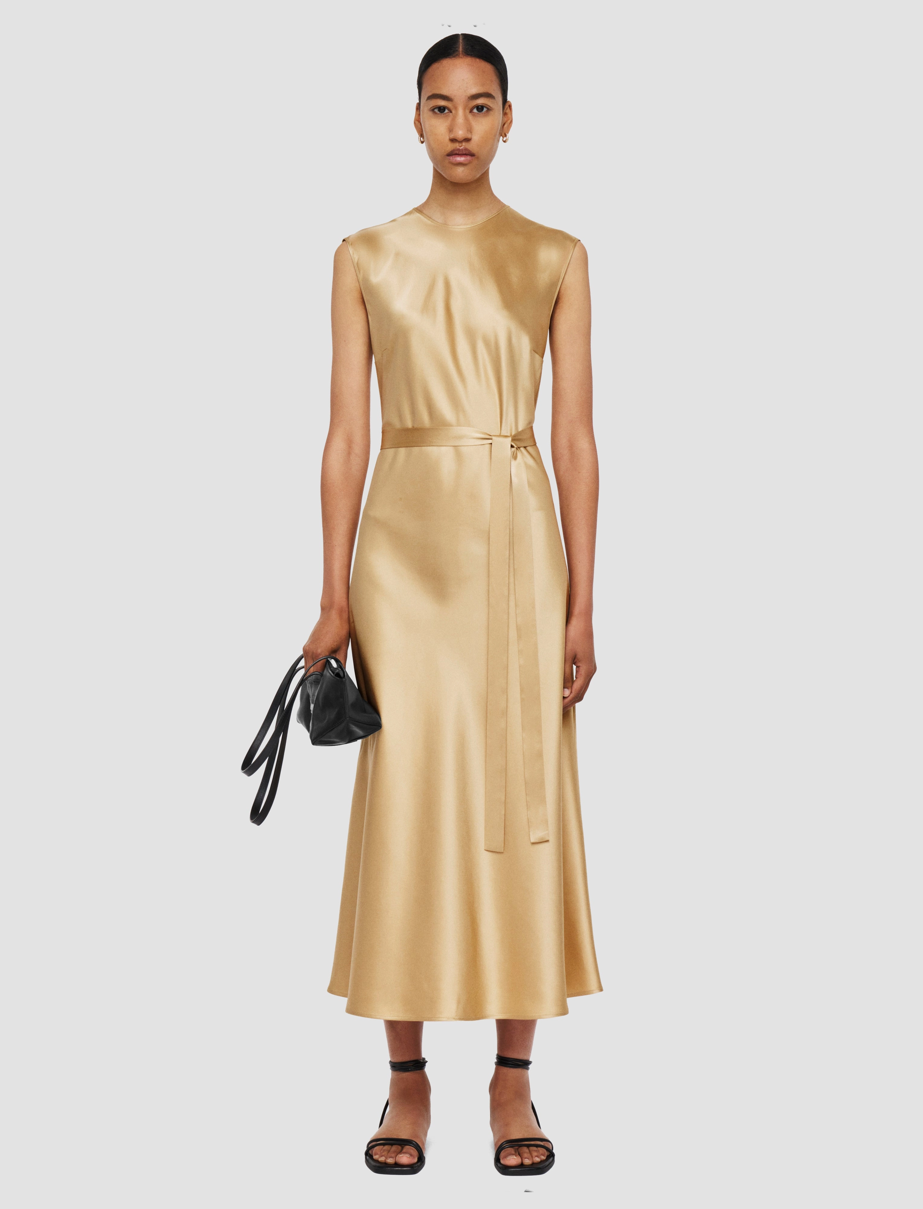 Garnier Silk Satin Dress Elegant Detail Evening Motion