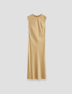 V Neckline Charming Comfort Garnier Silk Satin Dress