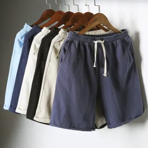 GbolsosMrGB Cotton Line Shorts Men 2021 Summer Beach Casual Shorts Baggy Basic Pockets Shorts Men's Clothing