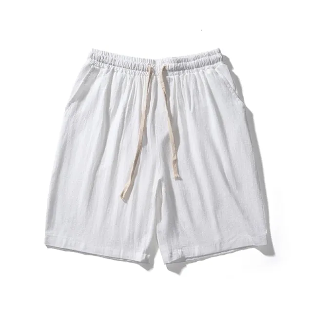 GbolsosMrGB Cotton Line Shorts Men 2021 Summer Beach Casual Shorts Baggy Basic Pockets Shorts Men's Clothing