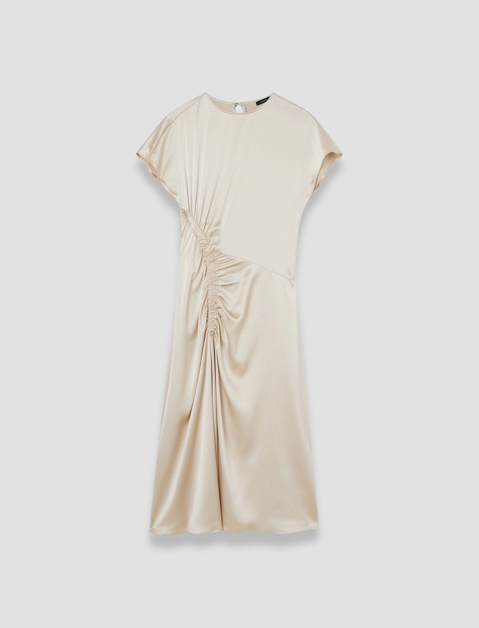 Geegee Ruched Silk Satin Dress Sophisticated Cut Bright Appeal
