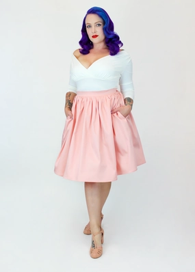 Salmon Pink Pleated Circle Skirt #PC-PP Timeless Trend