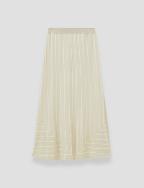 Geometric Jacquard Silk Blend Skirt Light Wear