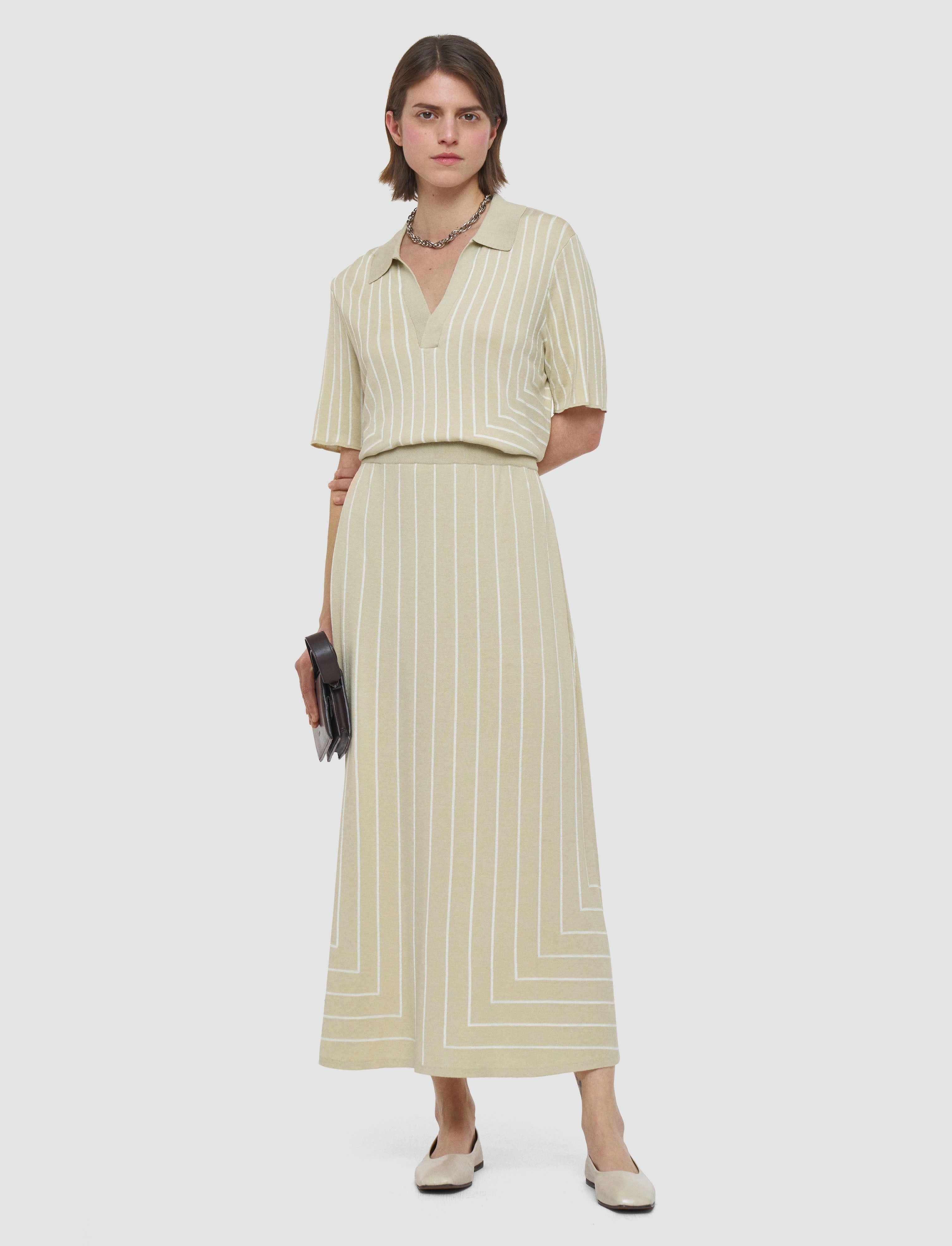 Modern Outfit Geometric Jacquard Silk Blend Skirt
